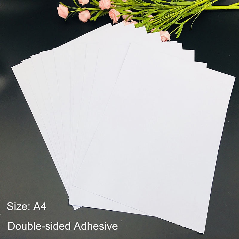 Sheets Double Sided Adhesive Tape, A4 Size Clear Arts Craft DIY Strong 15