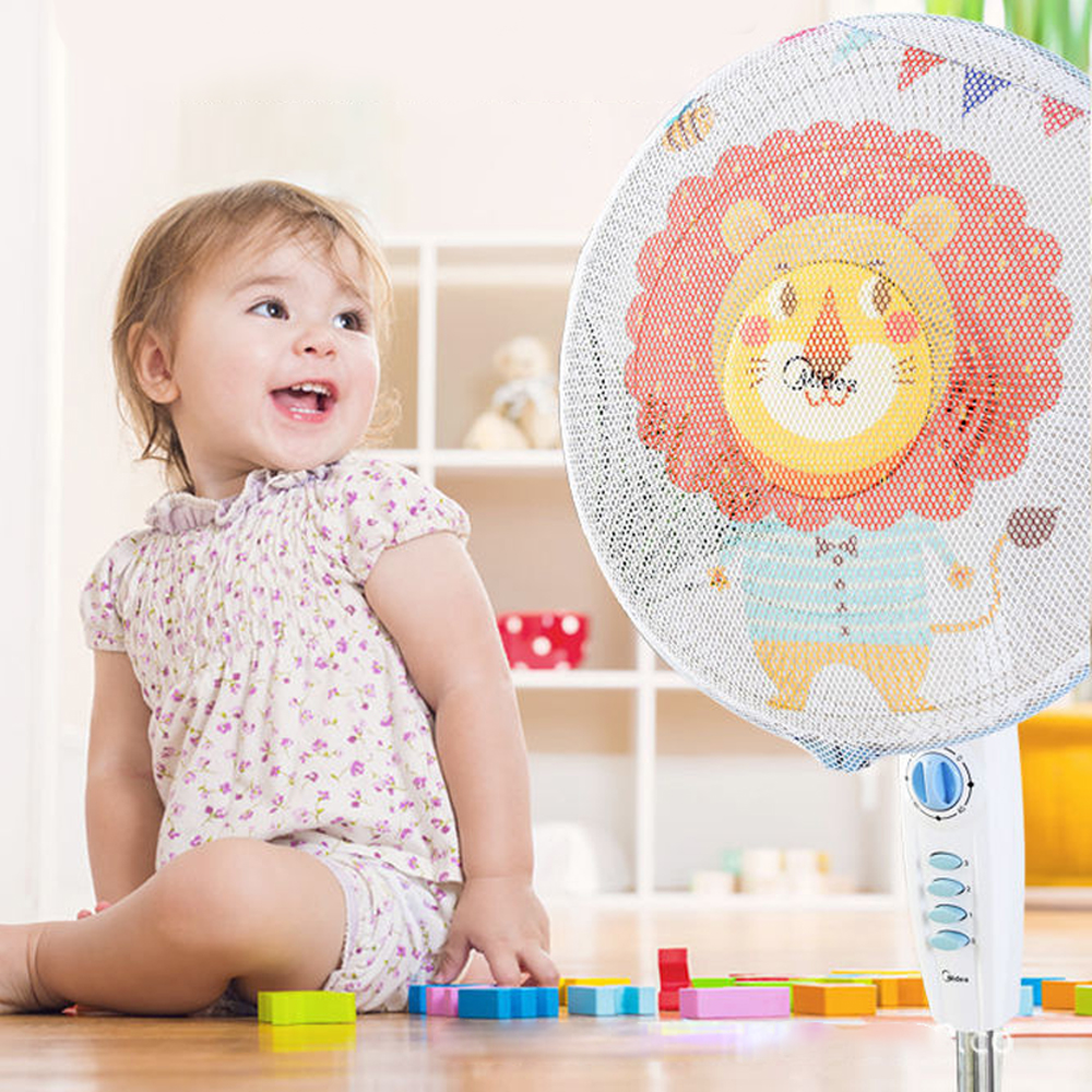 18 Inches Cartoon Electric Fan Protective Net Cover Children's Anti-pinch Hand Fan Sleeve Safety Protective Cover 1Pcs. 