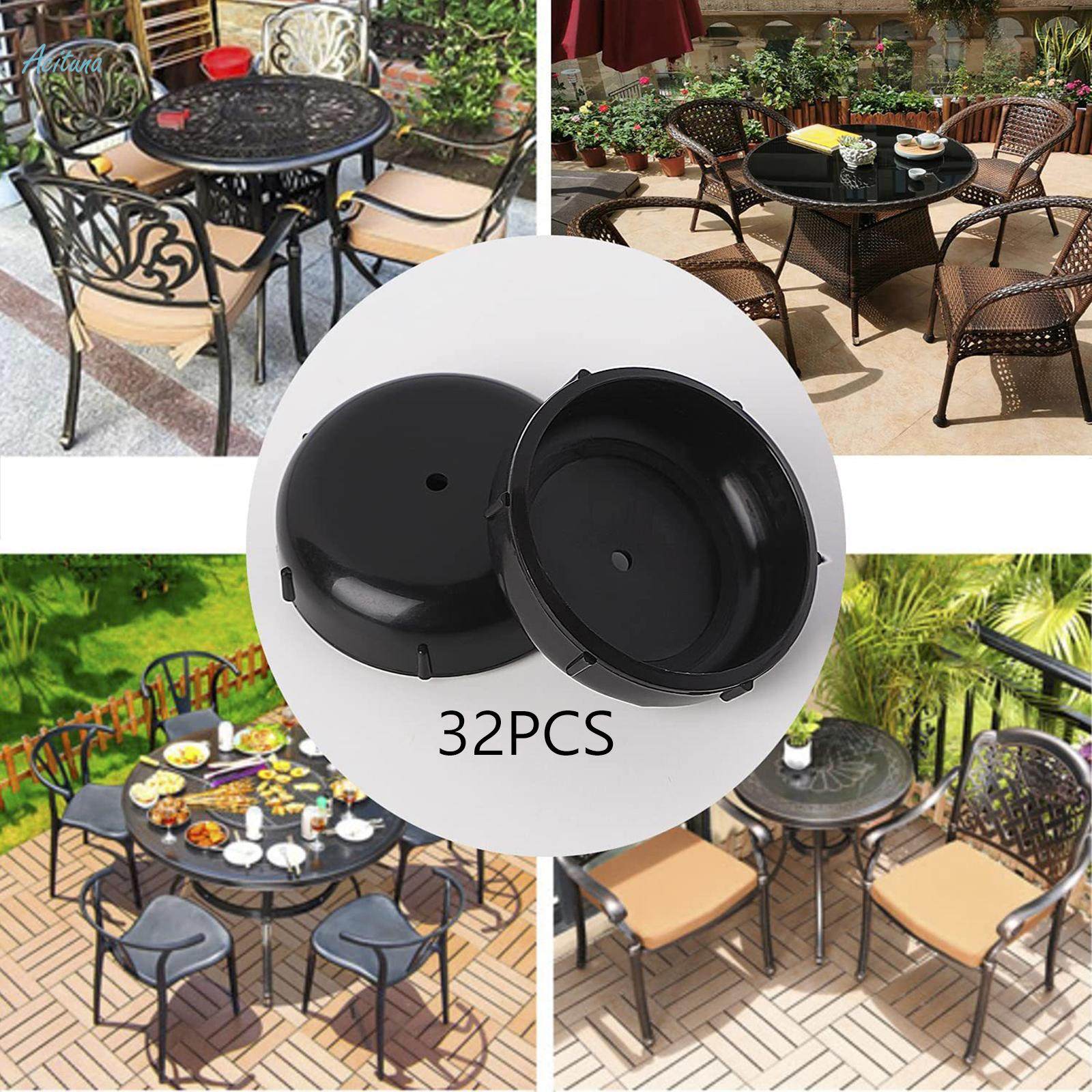 32x Replacement Leg Feet Caps 1.5" Outdoor Chair Leg Caps for Lawn Furniture