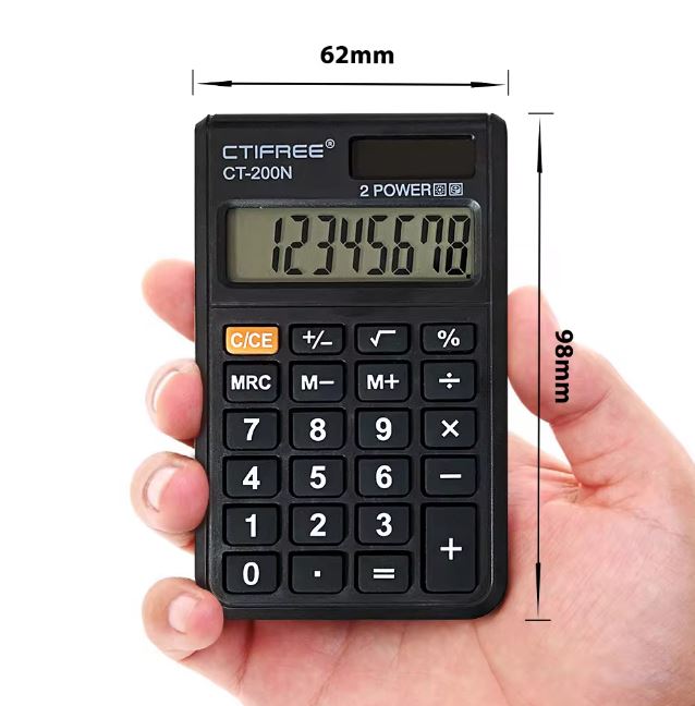 CTIFREE 200N 8 Digits Colorful Custom Calculator Small Power Pocket Calculator