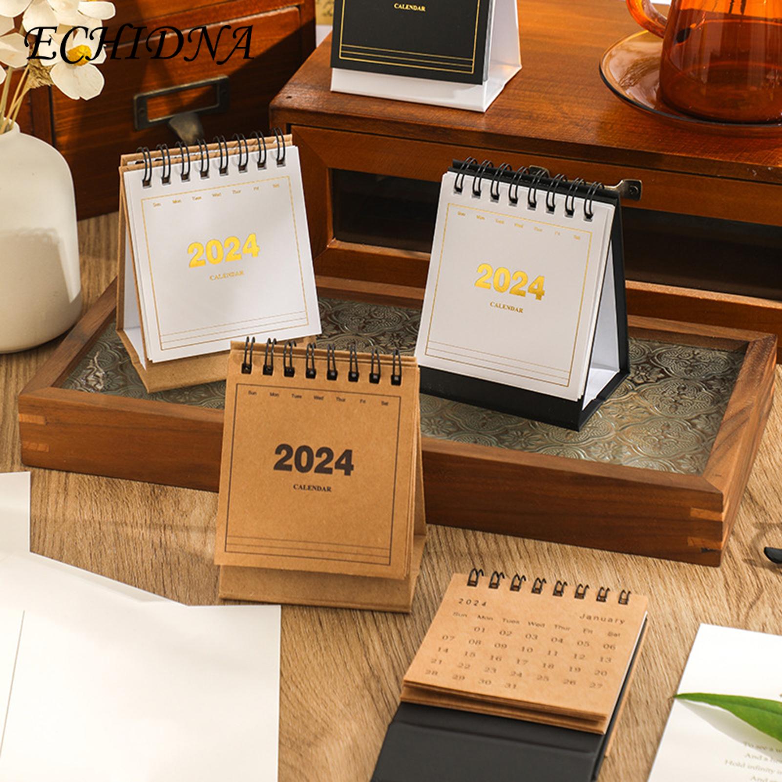 Coil Design Calendar 2023-2024 Mini Desk Calendar Standing Flip Monthly Planner for School Home Office Buyers' Favorite Portable Pocket Calendar