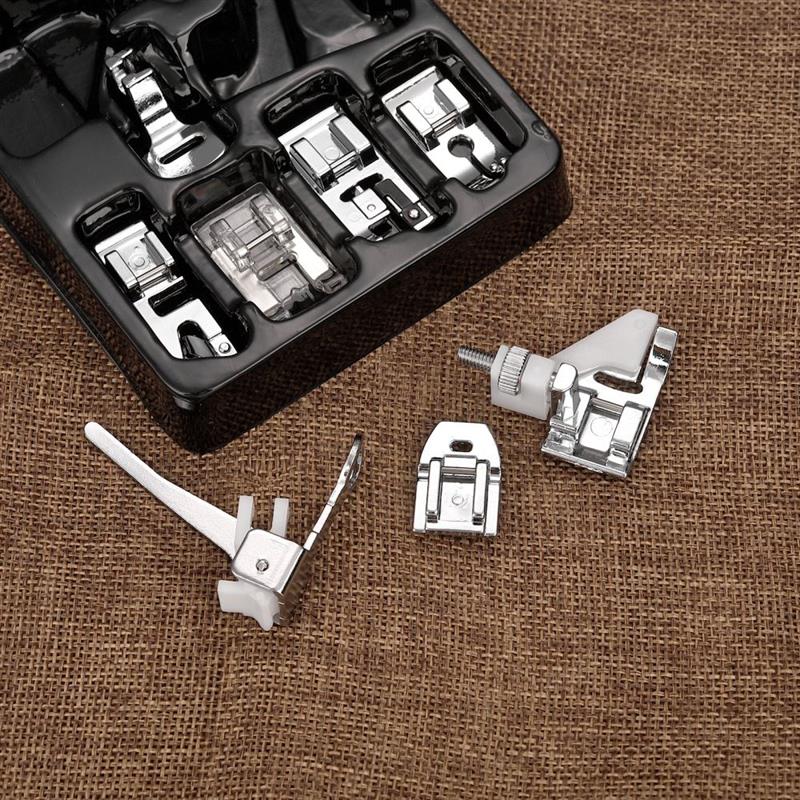 Set New Sewing Machine Presser Feet For Brother Singer Janome Domestic Braiding Blind Stitch Overlock Foot Knitting Tool. 