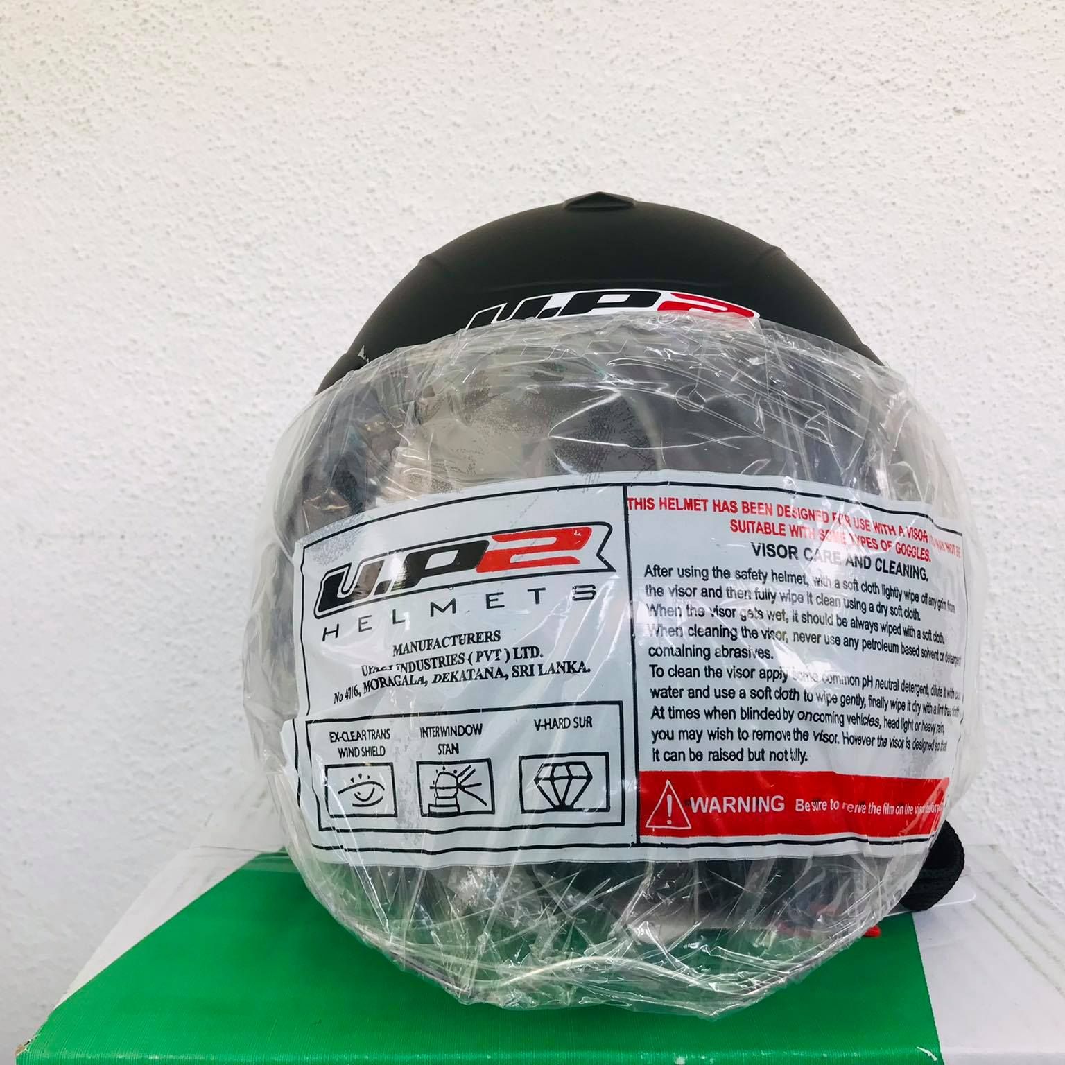 UP 2 Alien Black Motor Bike Helmet SLS Certified. 