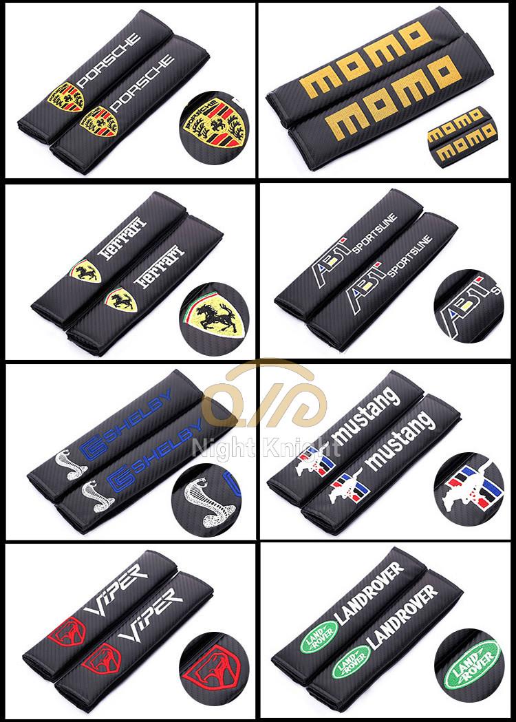 2pcs Carbon Fiber Seat Belt Covers Car Shoulder Pad Protection for Mini Cooper S One d F54 F56 F60 R56 R60. 
