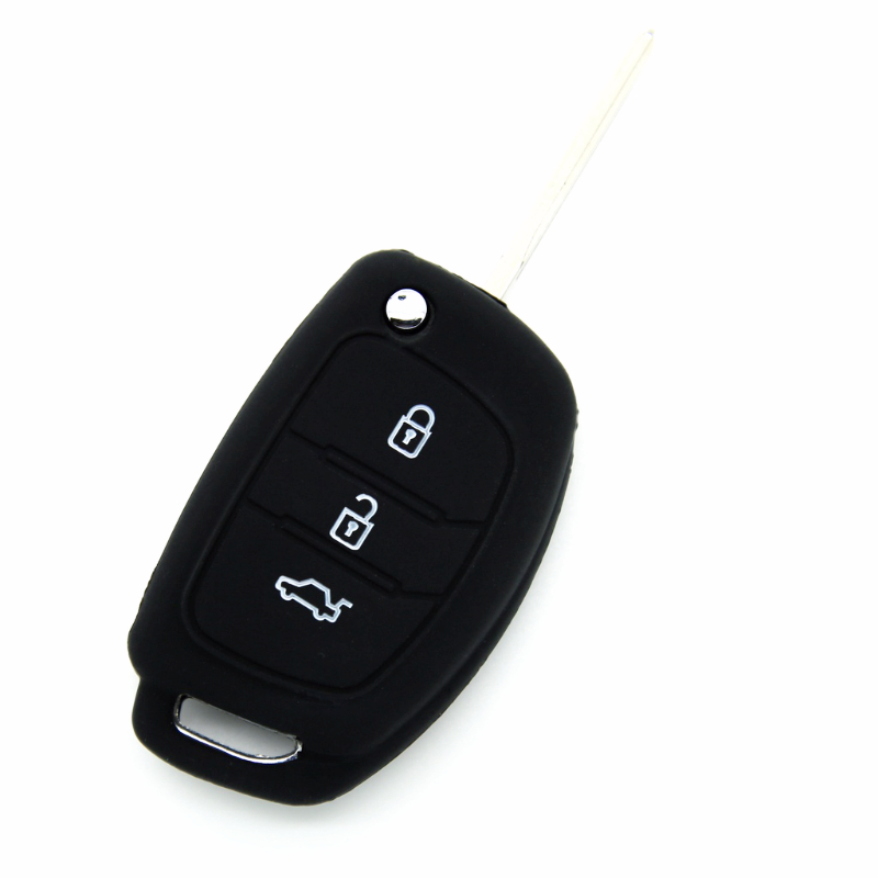 【Zejunsun】Hyundai Accent Sedan 2012-2017 Silicone Car Key Cover REMOTE case key holder For HYUNDAI ix45 Santa Fe 13 14 accessories. 