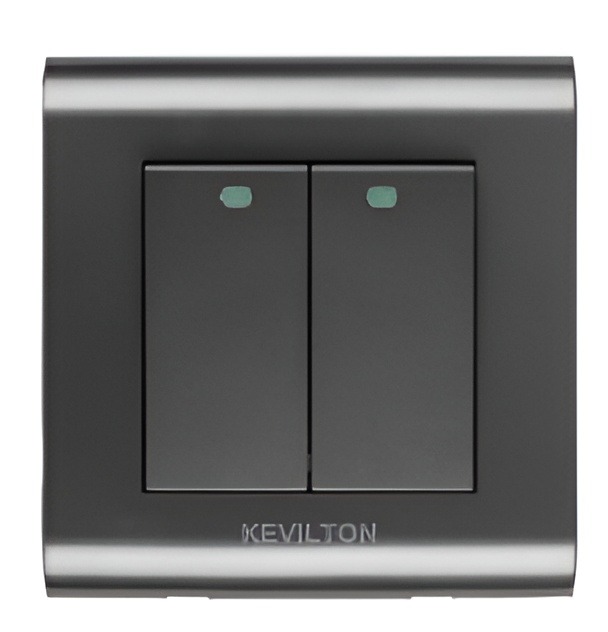 kevilton Modular Black 2 Gang 1way Switch Life Time Warranty