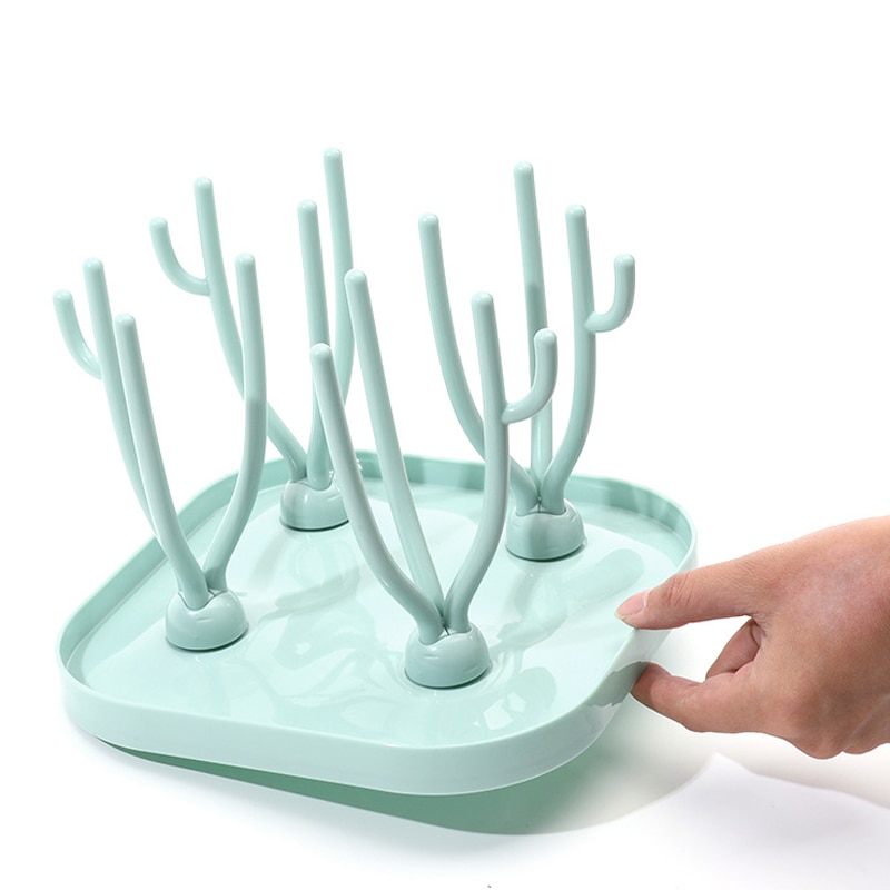 New Bottle Dry Rack Baby Bottle Drain Drying Racks Blue Pink Baby Bottle Cleaning Dryer Drainer Storage Drying Rack. 