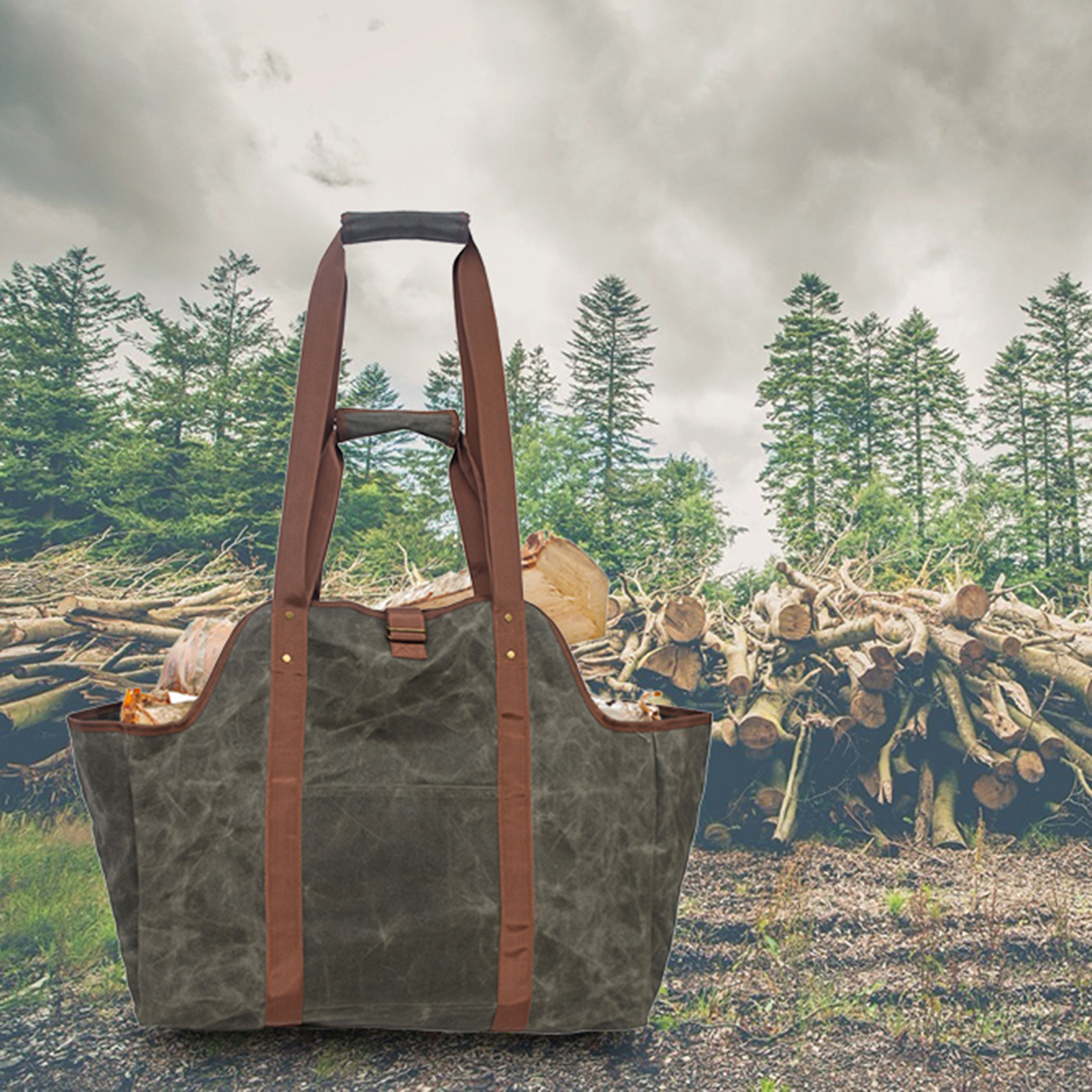 Firewood Carrier Log Bag,Wood Holder Bag Heavy Duty,Large Camping Wood