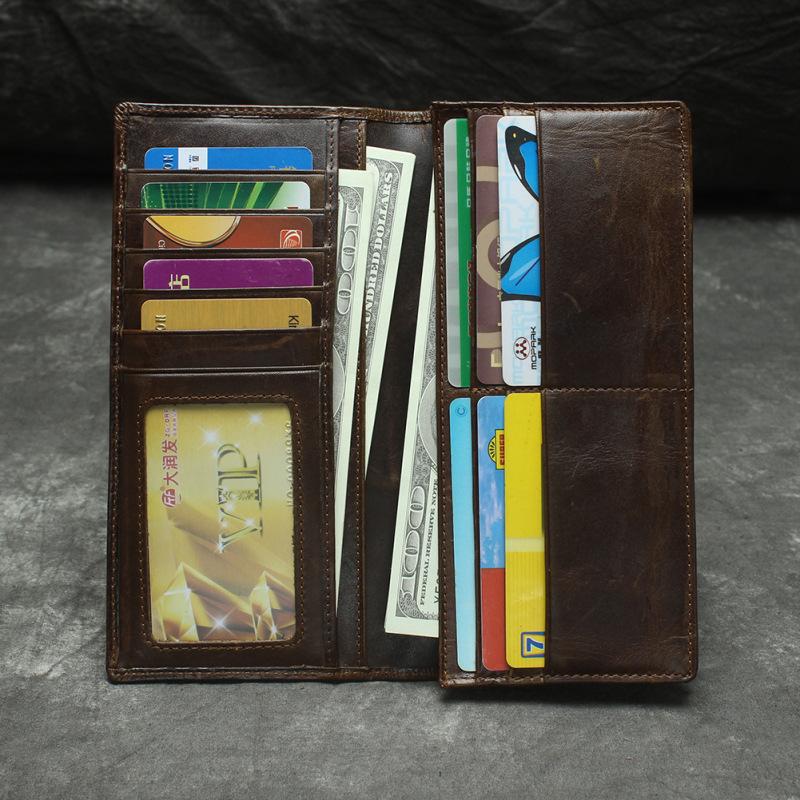 【BestGO】Royal Bagger Long Wallet Purse For Men  Cow Leather Fashion Clutch Bags Retro Multifunction Handbag Business. 