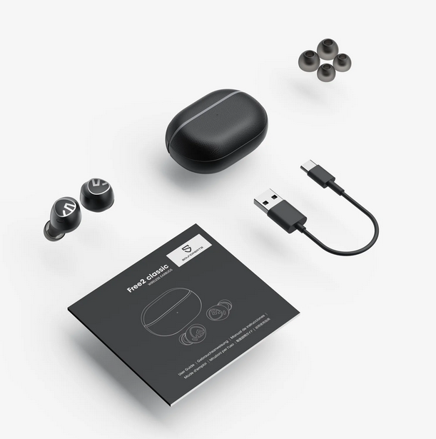 SoundPEATS Free2 classic Wireless Earbuds Bluetooth V5.1 Headphones with 30Hrs Playtime in-Ear Wireless Earphones, Built-in Mic for Clear Calls, Touch Control. 
