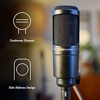 Audio-Technica AT2020 Cardioid Condenser Studio XLR Microphone, Ideal for Project/Home Studio Applications, Black. 