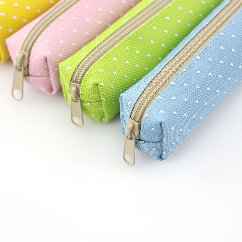 Candy Color Strip Polka Dot Pencil Case Creative Primary and Secondary School Students Gift Prizes Pencil Bag Boys and Girls Stationery Case【10Month4Day After】