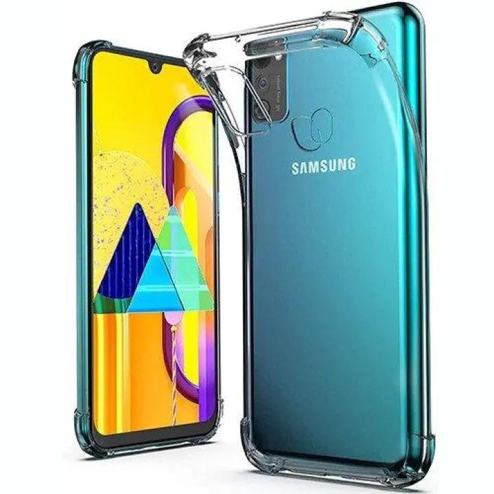 Luxury Shockproof Clear Case For Samsung Galaxy M21 Back Cover Transparent Silicone Case Soft Airbag Bumper Lens Protection Cute Design For Girls Boys New. 