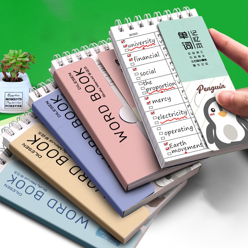 Portable Mini Spiral Notebook 80 Pages Multipurpose Pocket Notebook for School Stationery Students Languages Learning Word Book