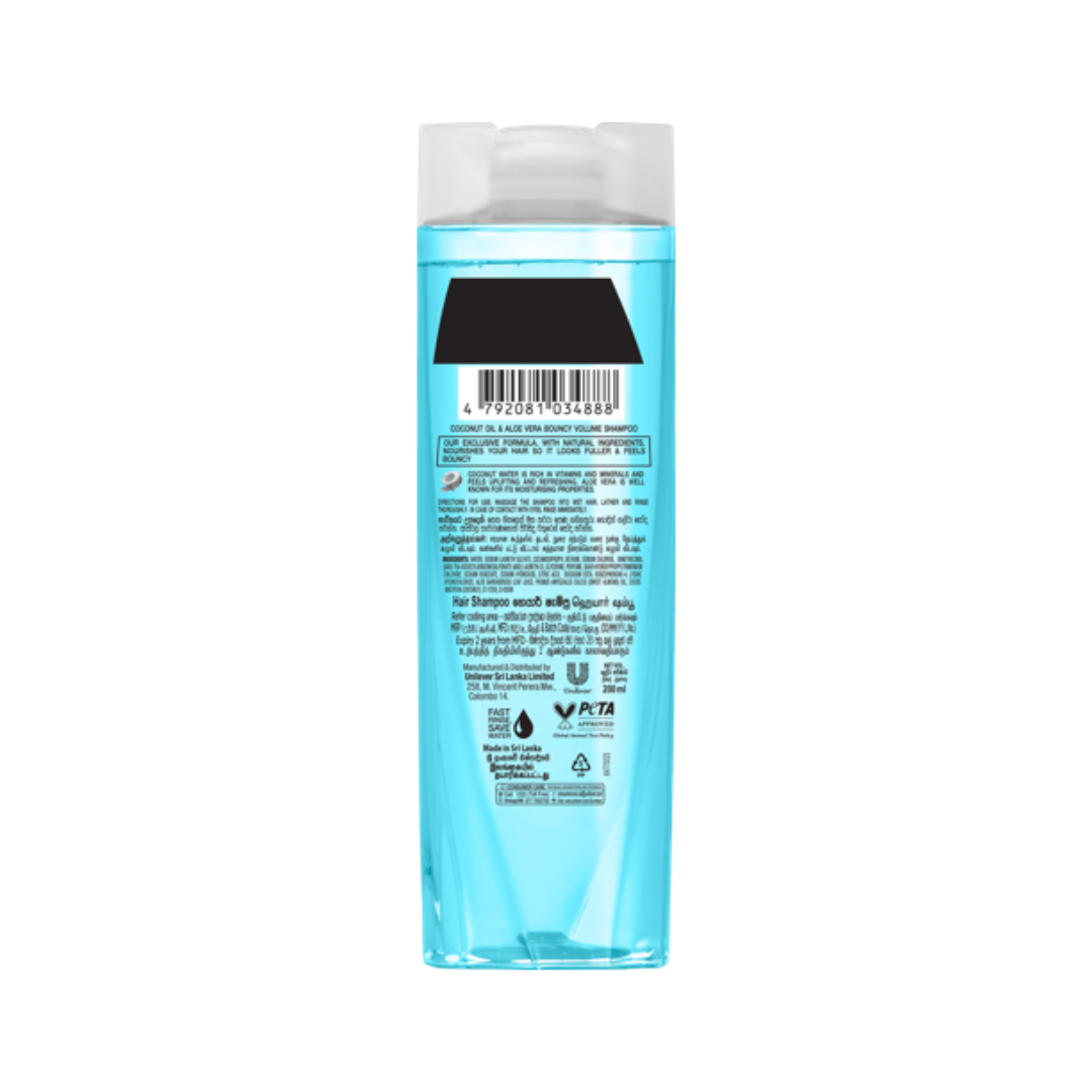 Sunsilk Coconut Oil & Aloe Vera Bouncy Volume Shampoo 200ml. 