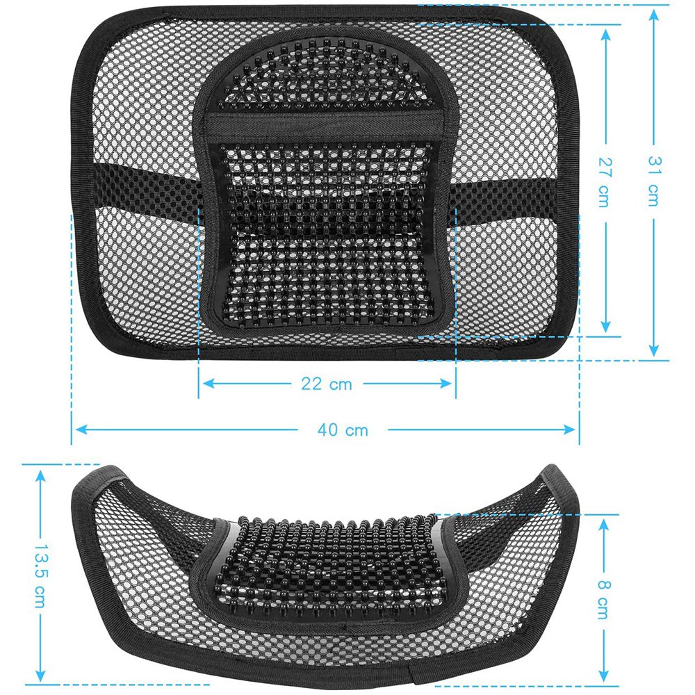 Mesh Back Support for Office Chair, Lumbar/Chair Back Support with Elastic Strap Back Rest for Car Seat/Back Pain Relief. 
