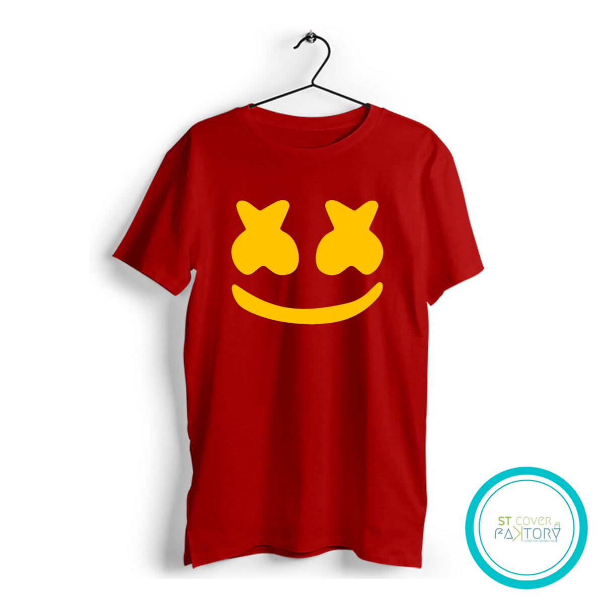Marshmello red Tshirt  unisex  tees  designer tees  crew neck  silver white  red  blue  black. 