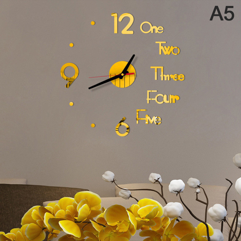 3D Mirror Wall Clock Modern Design Creative Acrylic Quartz Wall Clocks