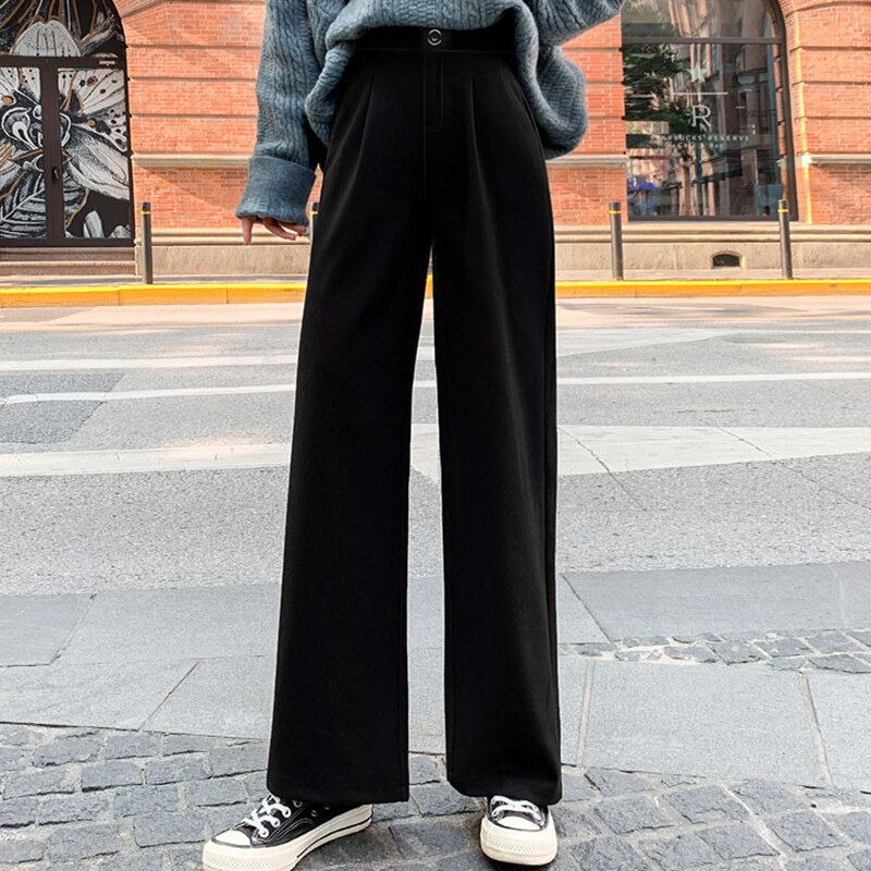Korean Style Wide Leg Pants Women's 