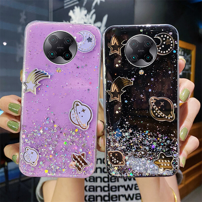 Phone case Xiaomi Poco F2 Pro Shiny Ring Case Glitter Soft Transparent Space Planet Cases For Mi Poco F2 Pro Back Cover Stars Moon Girls. 