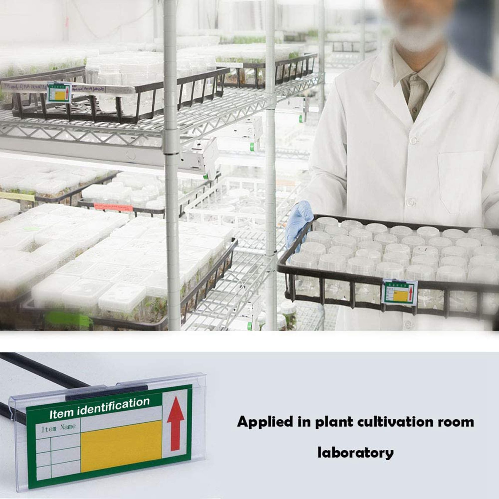 200Pcs Clear Plastic Label Holders for Wire Shelf Retail Price Label Holders Merchandise Sign Display Holder (6 x 4 cm). 
