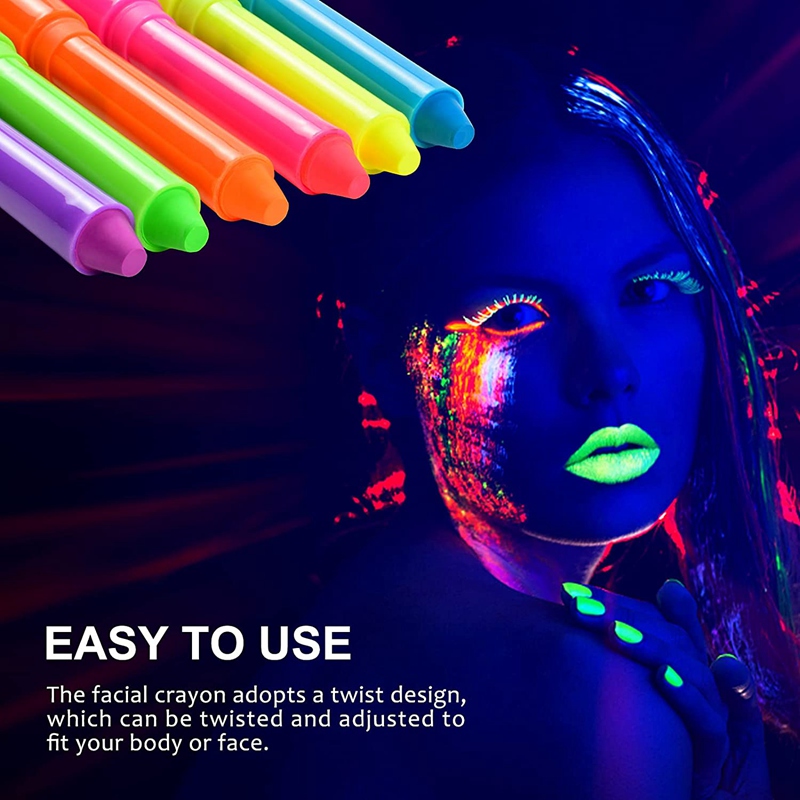Glow in the Dark Face Body Paint Glow Sticks Markers Makeup Face Painting Kits, For Halloween and Parties. 