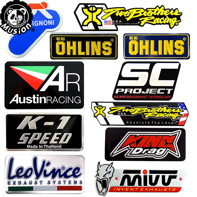 Exhaust Sticker Heat Resistant 3D Austin Racing Aluminium Material