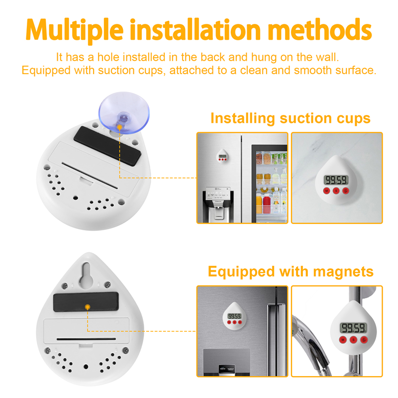 Digital Bathroom Clock Waterproof Shower Clock Timer White. 