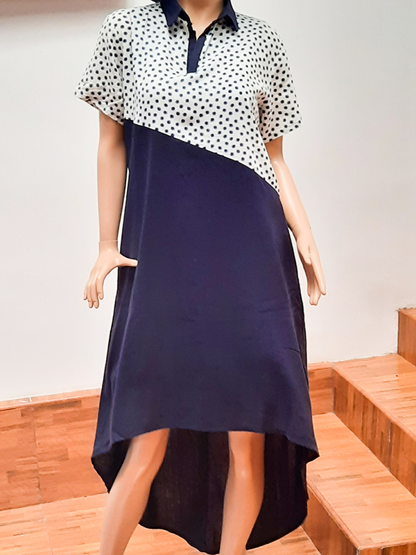 Linen frock back long front short frock 