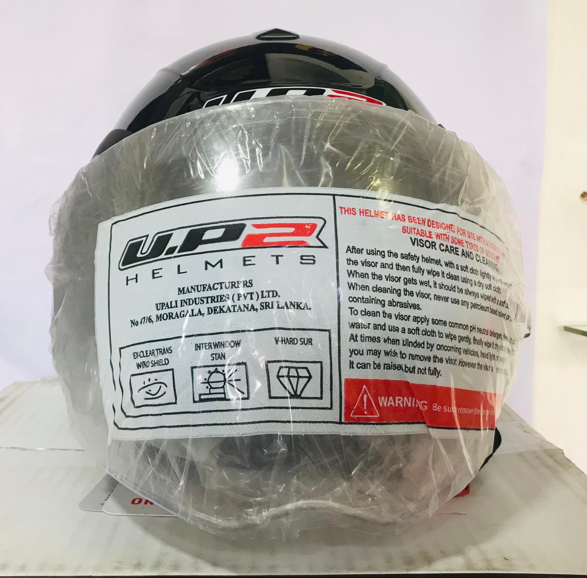 UP 2 Alien Black Motor Bike Helmet SLS Certified. 