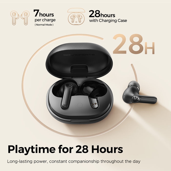 Soundpeats T3 Pro Wireless Earbuds with Call Noise Cancellation, Equipped with 12mm Drivers, Bluetooth 5.4 Technology, 4-Microphone AI Enhanced Calls with ENC Noise Cancellation