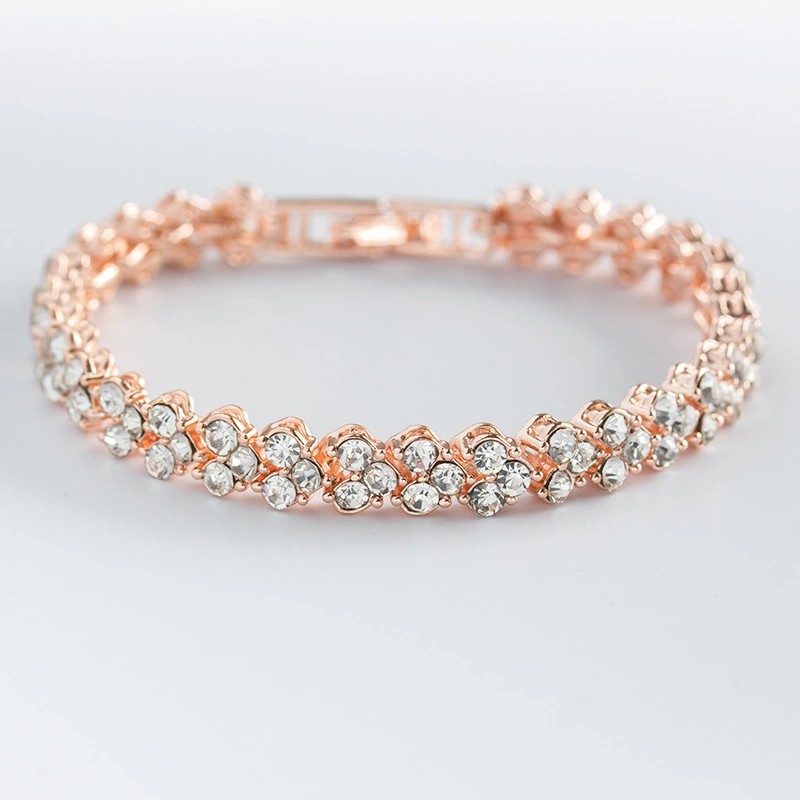 Enacolor Luxury 18K Gold Plated Silver Bracelet for Women. 