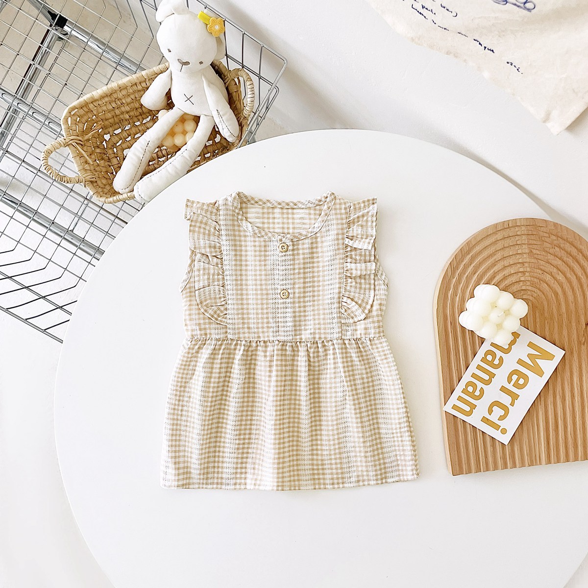 Cute Princess Baby Girls Dress Comfortable Fashionable Sleeveless Kids Clothing Korean Style. 