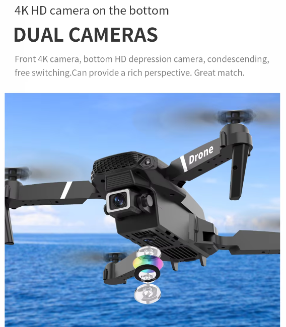 E88 Pro Drone 4K HD Camera Drone Wifi FPV Foldable Professional Drone Highly Preserved RC Quadcopter. 
