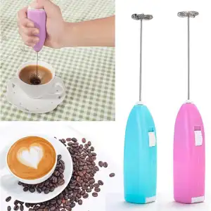 Battery Operated Electric Milk Frother Egg Beater, Handheld Cappuccino,  Latte and Coffee Maker, Stainless Steel - Gold