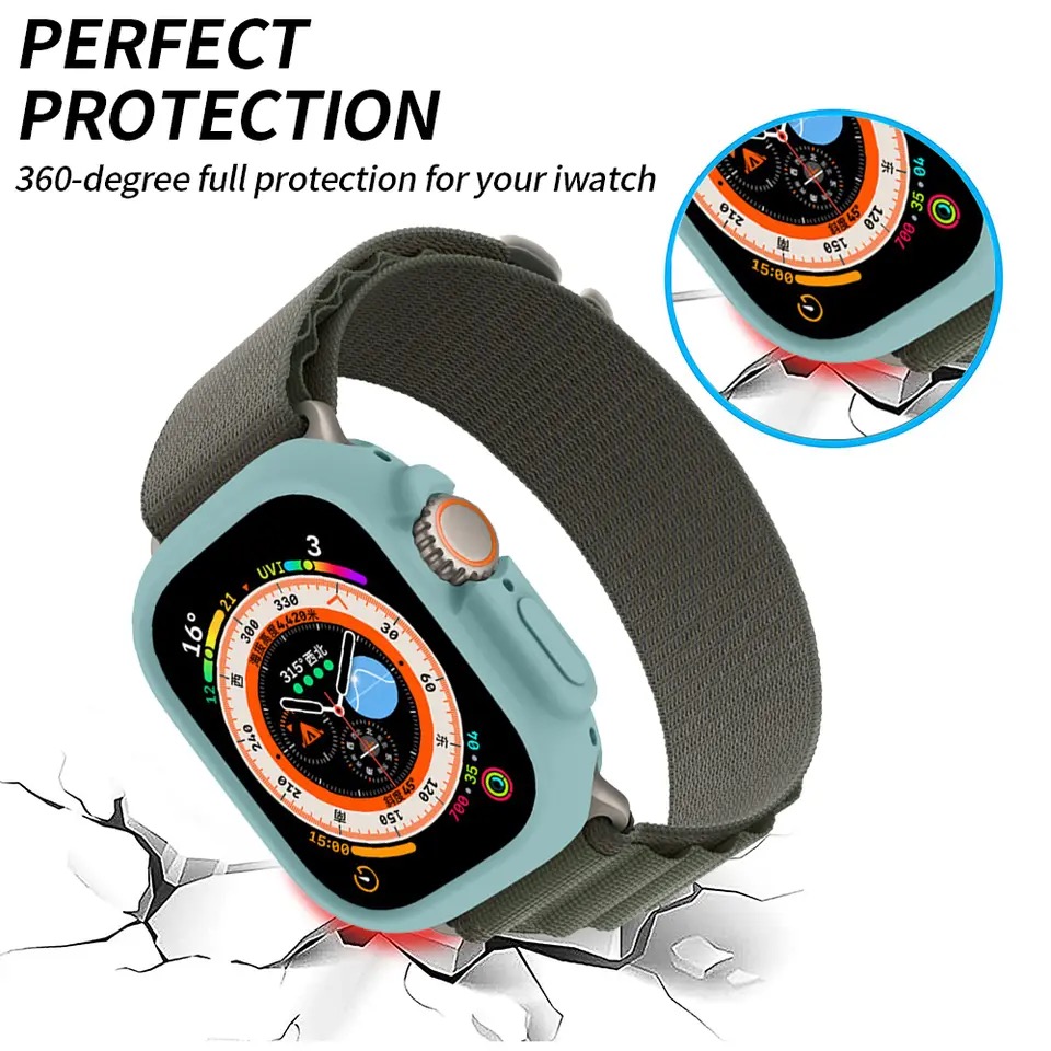 Apple Watch Ultra/Ultra 2 49mm Silicone Cover Full Protection Case with Screen Protector. 
