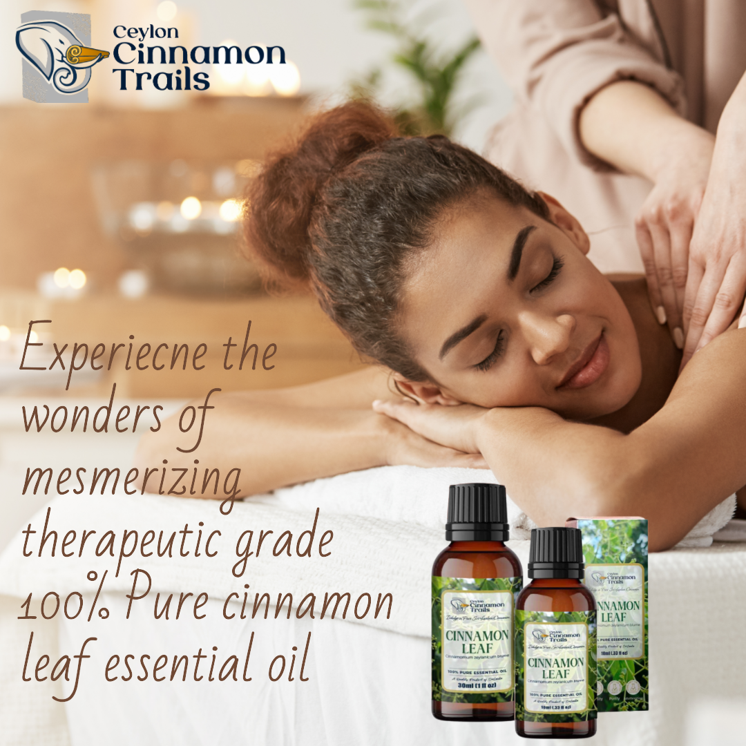 100% Pure Ceylon Cinnamon Leaf Essential Oil for Aromatherapy and Home Fragrance - 10ml / 30ml Euro dropper. 