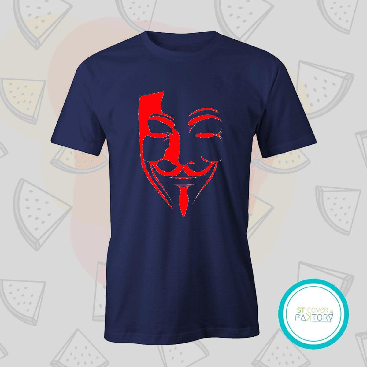Anonymous blue Tshirt  unisex  tees  designer tees  crew neck  silver white  red  blue  black