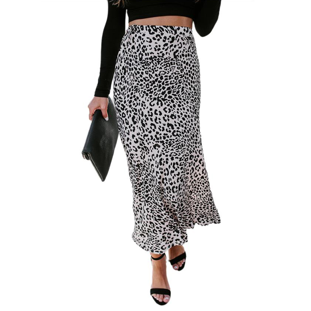 mid length leopard skirts for ladies