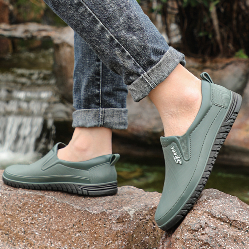 Mens waterproof slip on sale on shoes