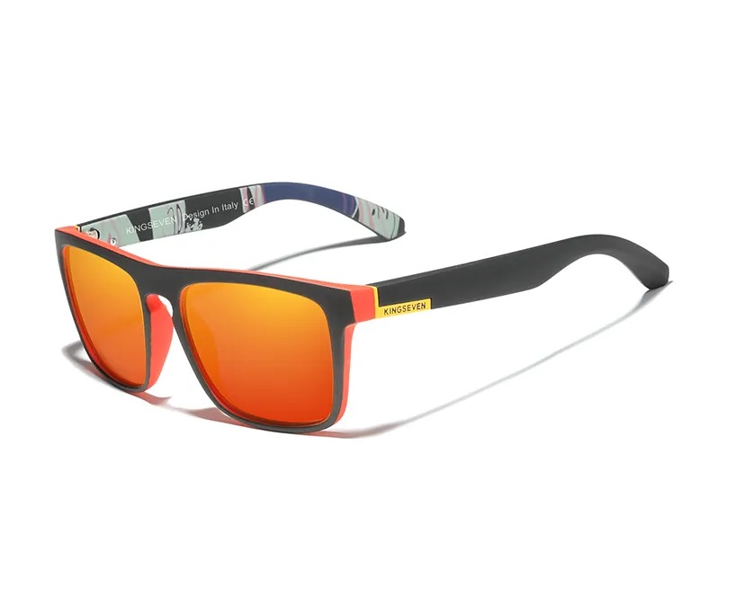 KINGSEVEN TR90 Frame Mirror Lens Original Sunglasses For Men Women Polarized Outdoor Sports Eyewear. 