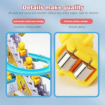 Funny Automatic Stair-Climbing Ducklings Cartoon Race Track Set Little Lovely Duck Slide Toy. 