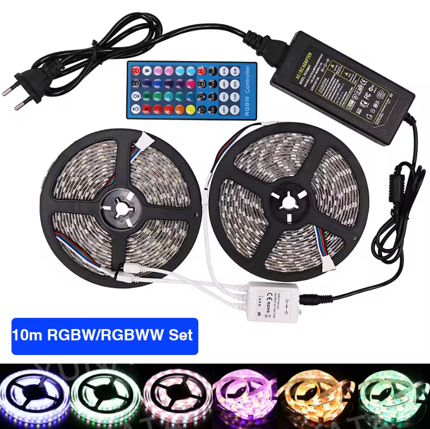 12V LED Light Strip 10M/5M 16.4ft RGB LED Tape Lights RGB Rope Lights 16 Milions Colors Flexible Changing LED Strip Lights with Remote for TV Bedroom Party Home Lighting Kitchen Bar