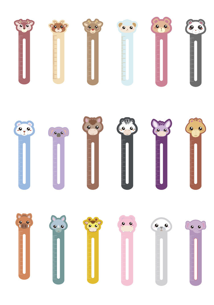 Panda Online 30 PCS Kawaii Cute Animal Farm Paper Bookmark for Book Holder Multifunction Bookmark Children School Supplies Gift. 