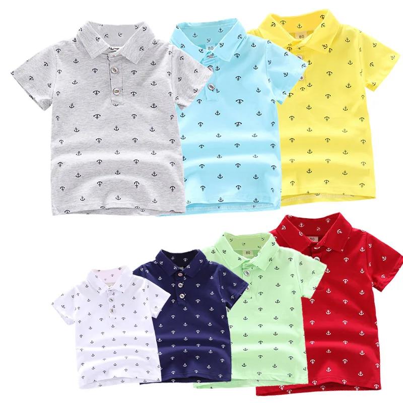 Direct Sale Cotton Shirt Top 2024 Summer New Baby Kids Boys Fashion Breathable Print Short Sleeve Lapels. 