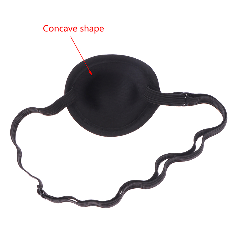 Pirate Eye Patch Unisex Black Single Eye Patch Eyepatch One Eye Washable Adjustable Concave Eye Patch Kid Pirate Cosplay Costume Huiye. 