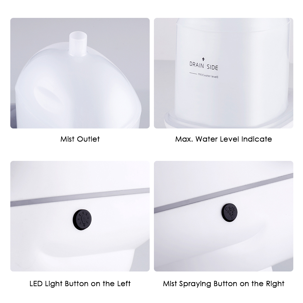 200ML Ultrasonic Aroma Diffuser Cute Whale Humidifier Tap Light Essential Oil Diffuser Humidifier Air Purifier Tapping Light Desk Light Bedside Lamp. 