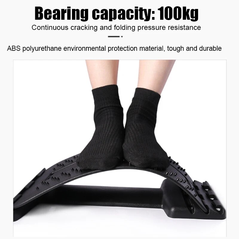Magnetotherapy Back Stretcher Adjustable Back Cracker Massage Waist Neck Fitness Lumbar Cervical Spine Support Pain Relief. 