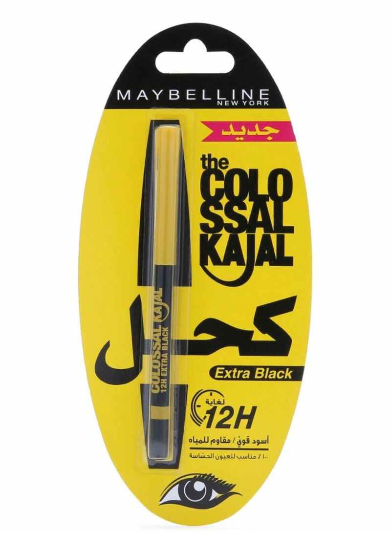 Original_ Extra Black Made in GERMANY Maybelline Kajal Waterproof Eye liner 12hrs Long Protection Maybelline New York the Colossal Kajal. 