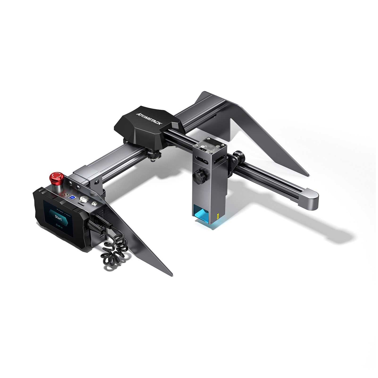 ATOMSTACK P9 M50 CNC Desktop las-er Engraving Cutting Machine with 220*250mm Engraving Area Fixed-Focus las-er with Eye Protection Quick Assembly Aluminum Alloy Structure 20mm Wood 15mm Acrylic Plate Cutting for Wood met-al Acrylic Ceramics Leather. 